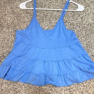 American Eagle Outfitters Blue Ruffled Camisole